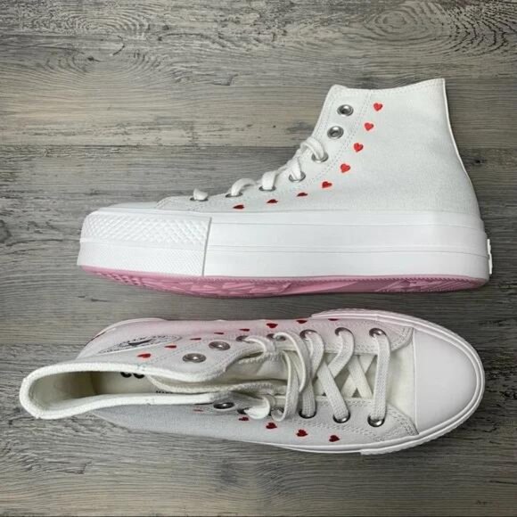 Women’s Converse Valentines Day Platform High White Multi Size - Picture 3 of 6
